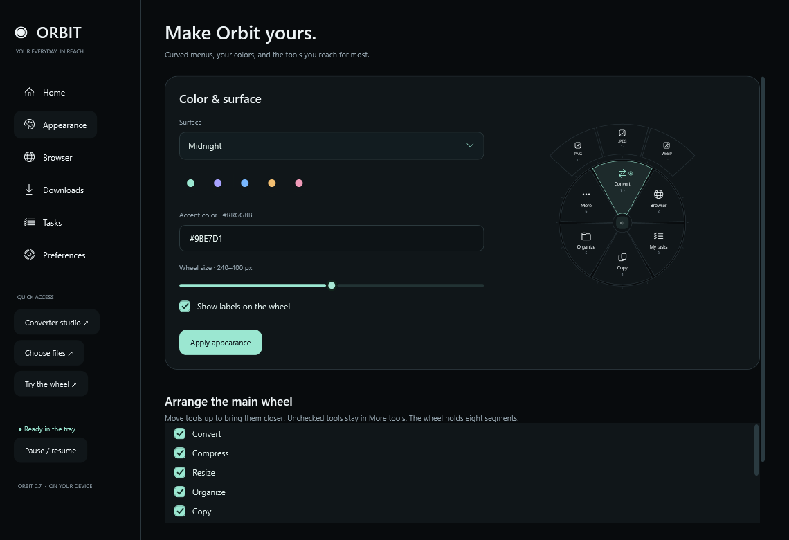 Dashboard Appearance