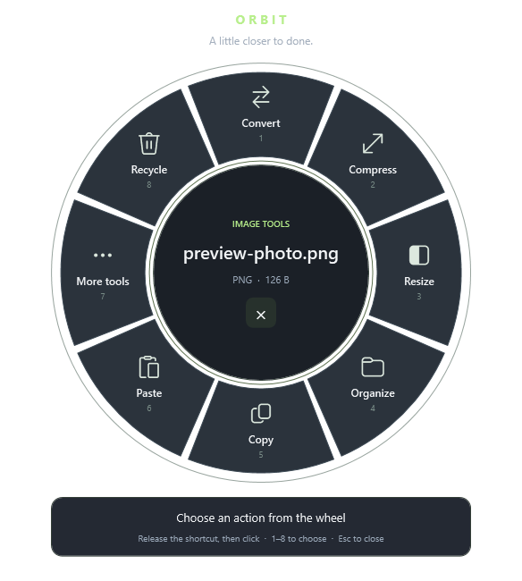 Orbit Action Wheel Preview